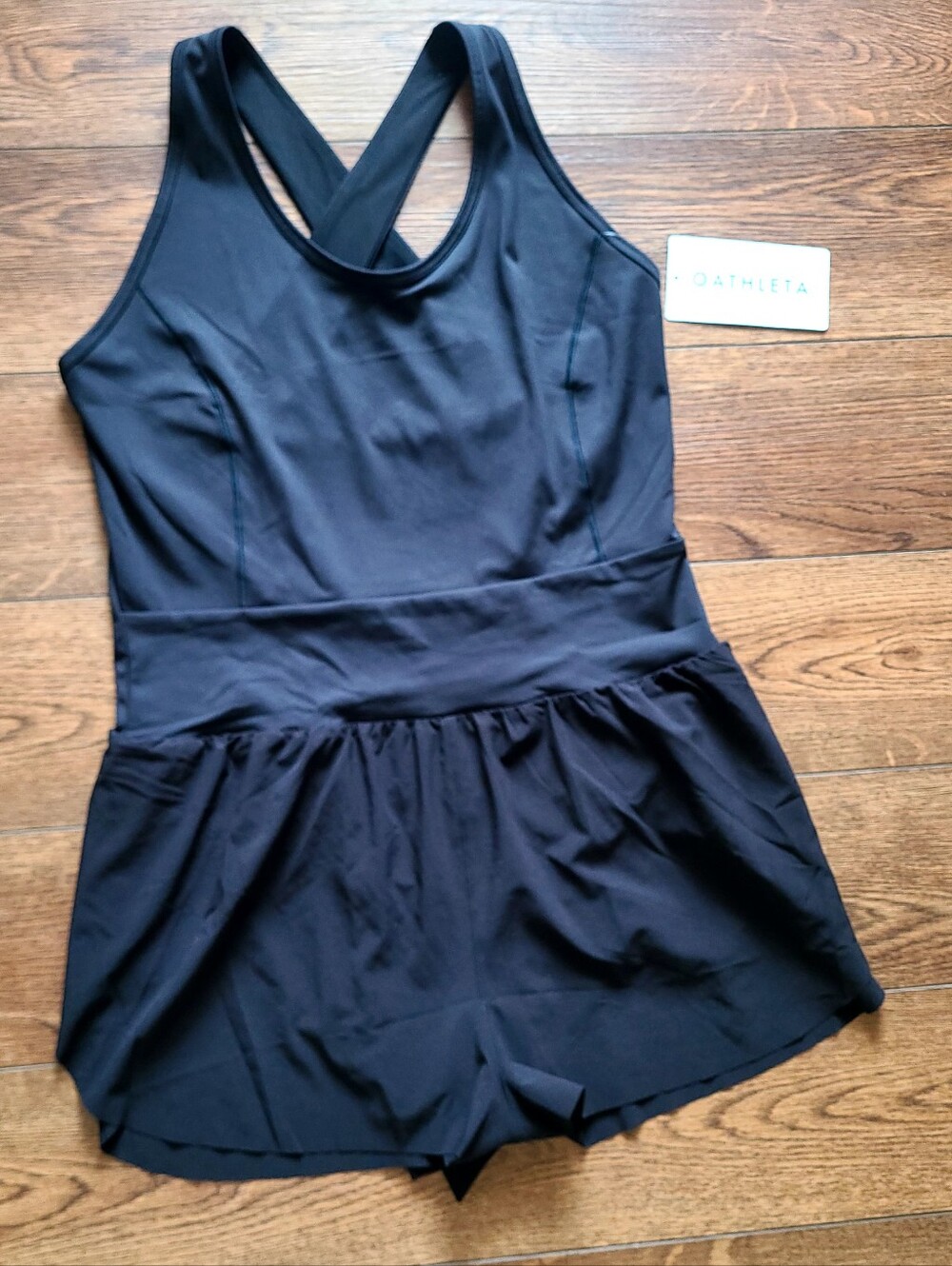Athleta Crossover Runsie Romper – Black – Size Large – NWT